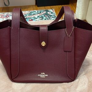 Coach Wine Leather Hadley tote bag